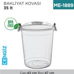 BAKLİYAT KOVASI ŞEFFAF 35 LT (E-579)