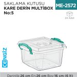 SAKLAMA KUTUSU KARE DERİN M.BOX NO:5 (6 LT) (E-624)
