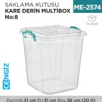 SAKLAMA KUTUSU KARE DERİN M.BOX NO:8 (20 LT) (E-627)
