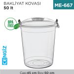 BAKLİYAT KOVASI ŞEFFAF 50 LT (E-582)