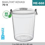BAKLİYAT KOVASI ŞEFFAF 70 LT (E-583)
