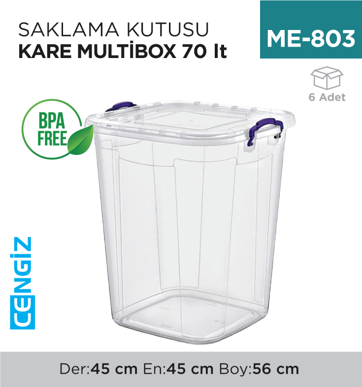 SAKLAMA KUTUSU KARE M.BOX 70 LT ŞEFFAF (E-631) SAKLAMA KUTUSU KARE M.BOX 70 LT ŞEFFAF (E-631)