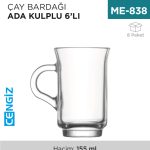 ÇAY BARDAĞI KULPLU ADA 6LI (ADA408)