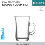 ÇAY BARDAĞI KULPLU YUDUM 6LI (YUD402)