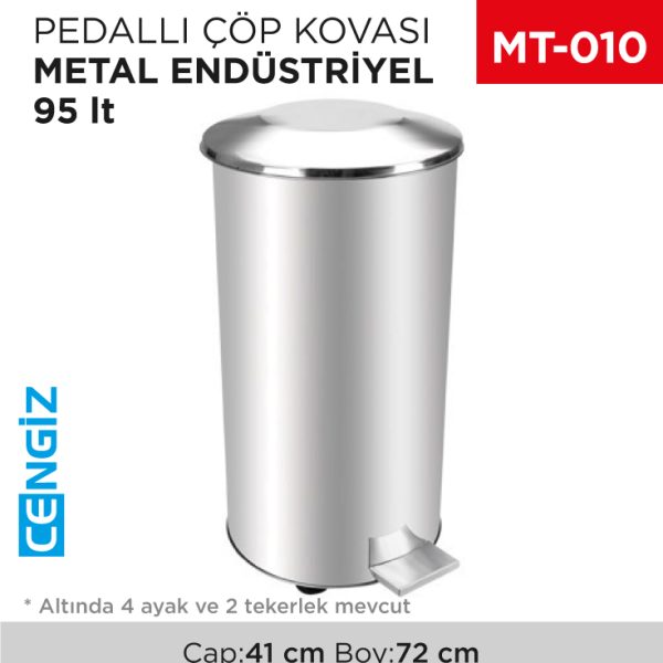PEDALLI ÇÖP KOVASI METAL 95 LT (1070)