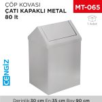 ÇATI KAPAKLI ÇÖP KOVASI METAL 79 LT (1308)