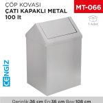 ÇATI KAPAKLI ÇÖP KOVASI METAL 100 LT (1311)