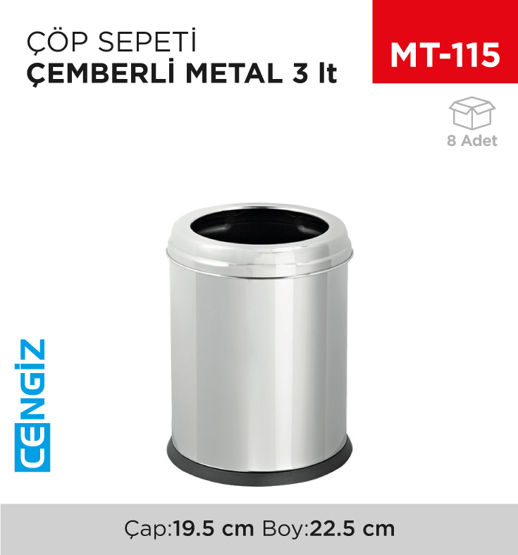 ÇÖP SEPETİ ÇEMBERLİ METAL 3 LT (1432)(411)