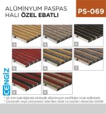 ALÜMİNYUM PASPAS HALI ÖZEL EBATLI