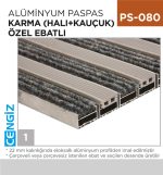 ALÜMİNYUM PASPAS KARMA (HALI+KAUÇUK)