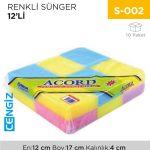 RENKLİ SÜNGER 12Lİ (185)