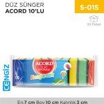 DÜZ SÜNGER ACORD 10LU