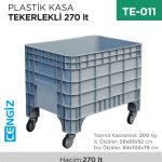 PLASTİK KASA TEKERLEKLİ 270 LT