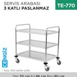 SERVİS ARABASI 3 KATLI PASLANMAZ (CAS-02)