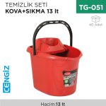 TEMİZLİK SETİ KOVA+KEP 13 LT(UP 603)