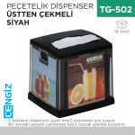 PEÇETELİK DİSPENSER ÜSTTEN ÇEK. SİYAH (NG11B)