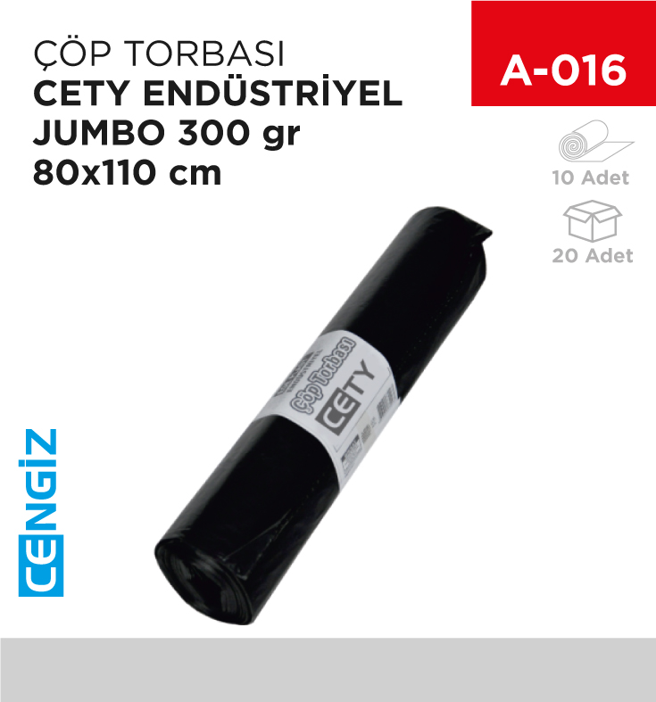 ÇÖP TORBASI JUMBO END.300 GR CETY 80*110 CM