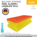BULAŞIK SÜNGERİ  ÖZEL ALAŞIMLI LONGLIFE 10LU (5070SÜLO)