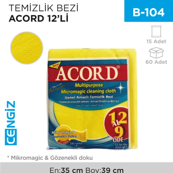+TEMİZLİK BEZİ ACORD 12Lİ