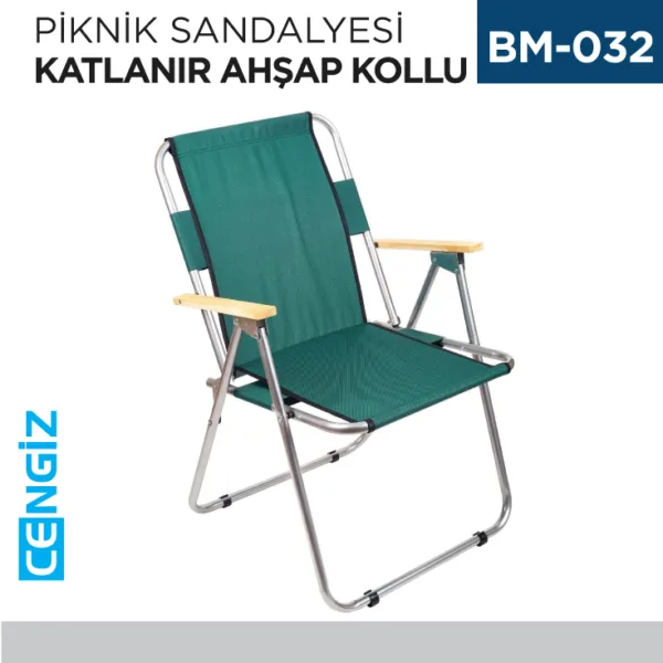 PİKNİK SANDALYESİ KATLANIR AHŞAP KOLLU
