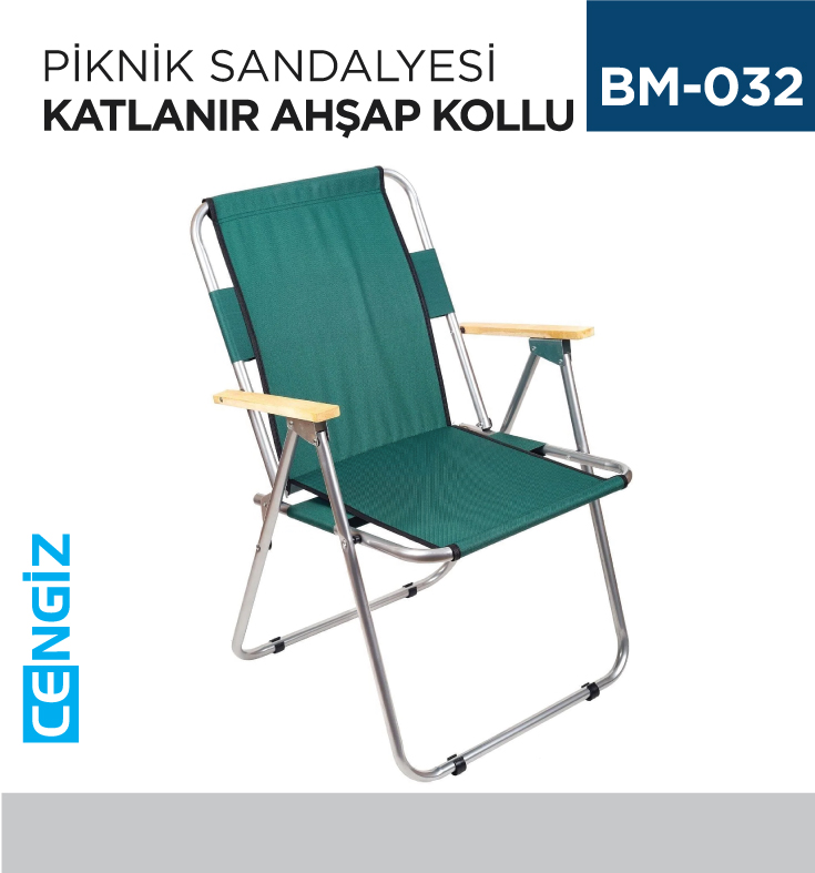 PİKNİK SANDALYESİ KATLANIR AHŞAP KOLLU PİKNİK SANDALYESİ KATLANIR AHŞAP KOLLU