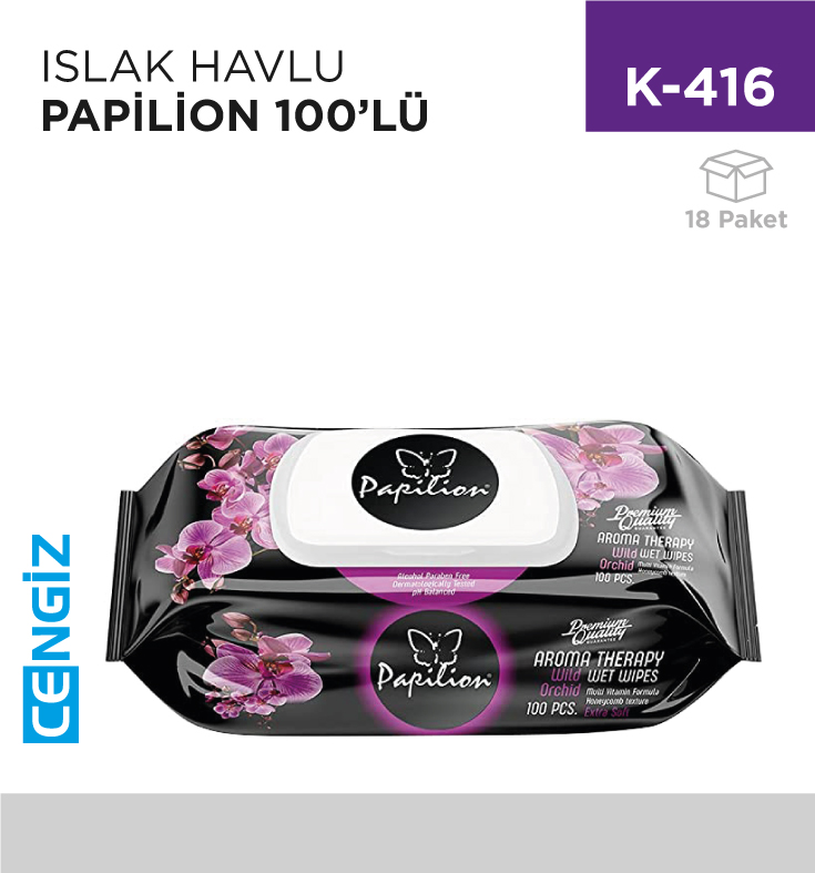 +ISLAK HAVLU PAPİLİON 100 LÜ +ISLAK HAVLU PAPİLİON 100 LÜ