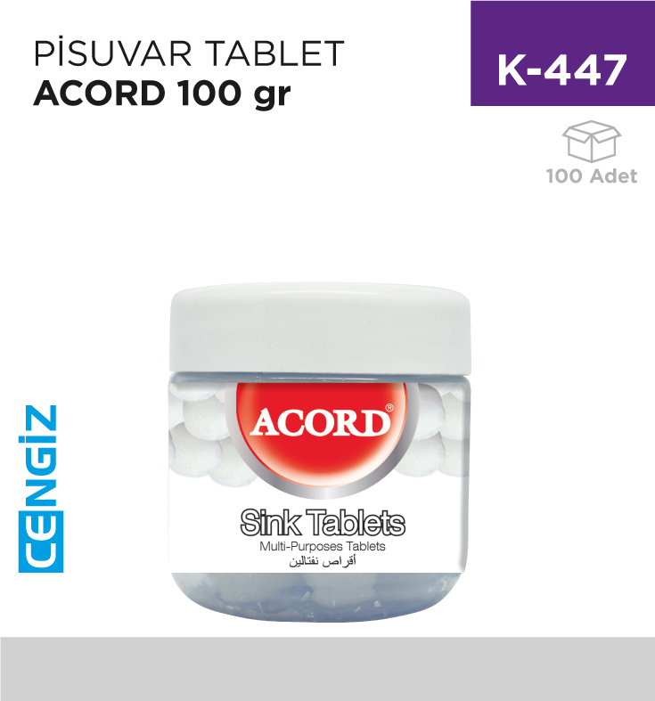PİSUVAR TABLET ACORD 100 GR PİSUVAR TABLET ACORD 100 GR