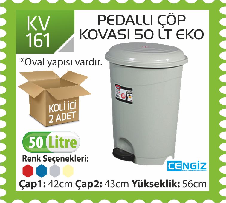 PEDALLI ÇÖP KOVASI NO:5 (50 LT) EKO (UP 130) PEDALLI ÇÖP KOVASI NO:5 (50 LT) EKO (UP 130)