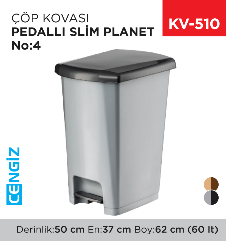 PEDALLI SLİM ÇÖP KOVASI PLANET NO:4 (60 LT)(UP403) PEDALLI SLİM ÇÖP KOVASI PLANET NO:4 (60 LT)(UP403)