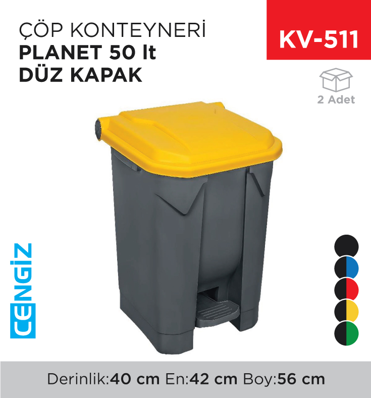 ÇÖP KONTEYNERİ PLANET 50 LT DÜZ KAPAK (UP226F) ÇÖP KONTEYNERİ PLANET 50 LT DÜZ KAPAK (UP226F)