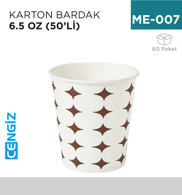 KARTON BARDAK 6.5 OZ (50Lİ) KARTON BARDAK 6.5 OZ (50Lİ)