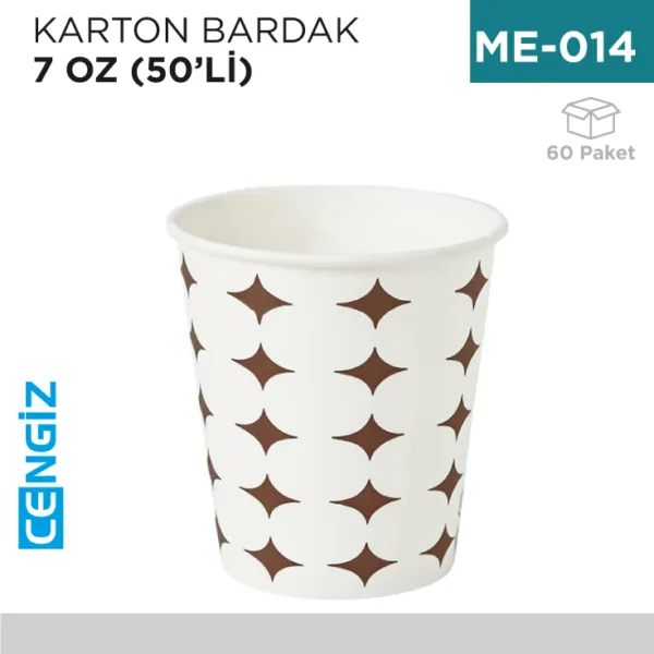 KARTON BARDAK 7 OZ 50 Lİ