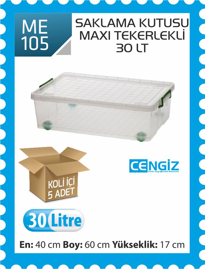SAKLAMA KUTUSU MAXİ TEKERLİ 30 LT(2623) SAKLAMA KUTUSU MAXİ TEKERLİ 30 LT(2623)