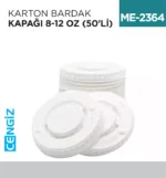 KARTON BARDAK 8 OZ KAPAĞI 100 LÜ
