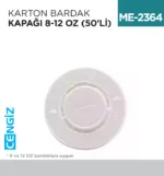 KARTON BARDAK 8 OZ KAPAĞI 100 LÜ