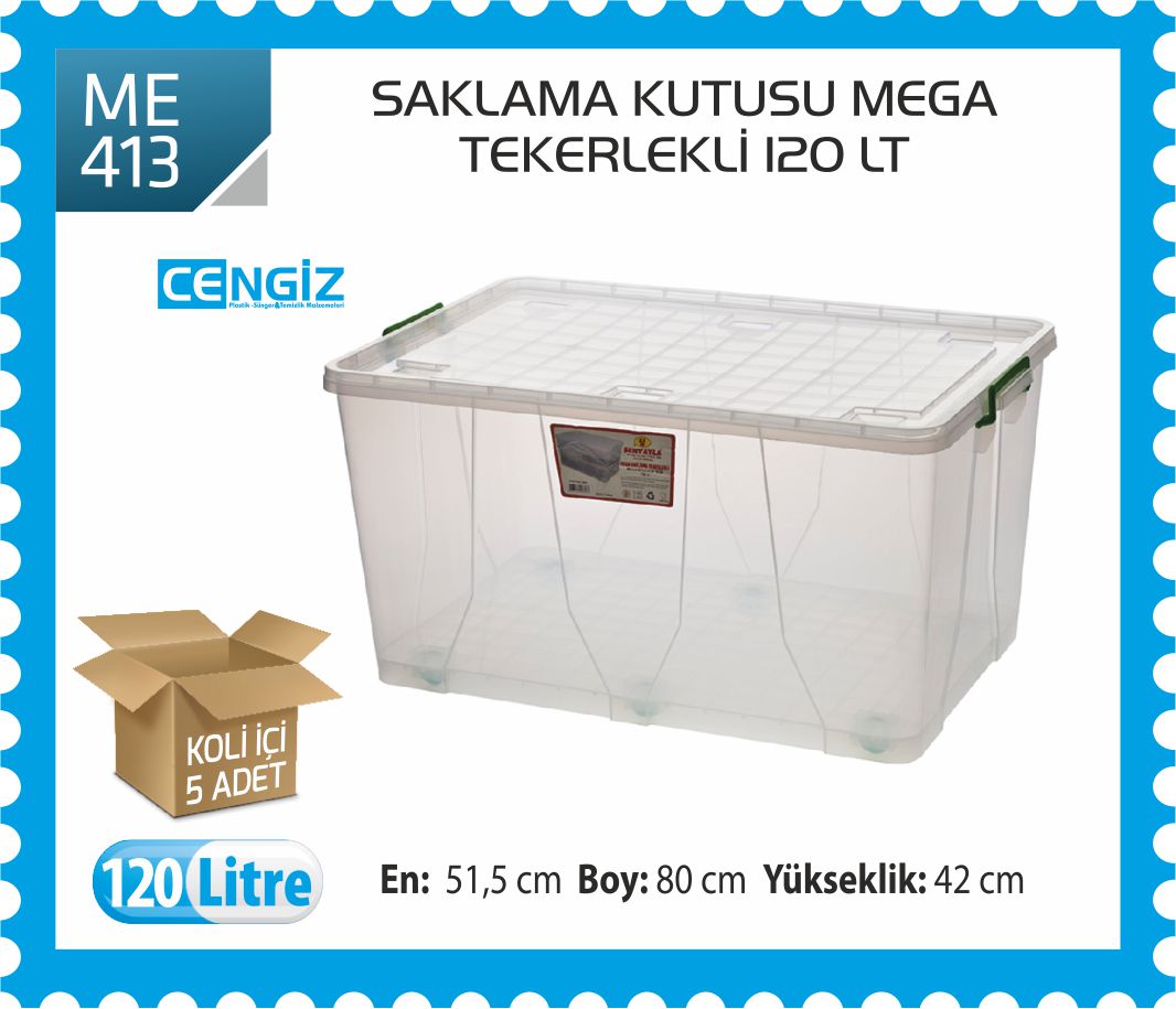 SAKLAMA KUTUSU MEGA TEKERLİ 120 LT (2626) SAKLAMA KUTUSU MEGA TEKERLİ 120 LT (2626)