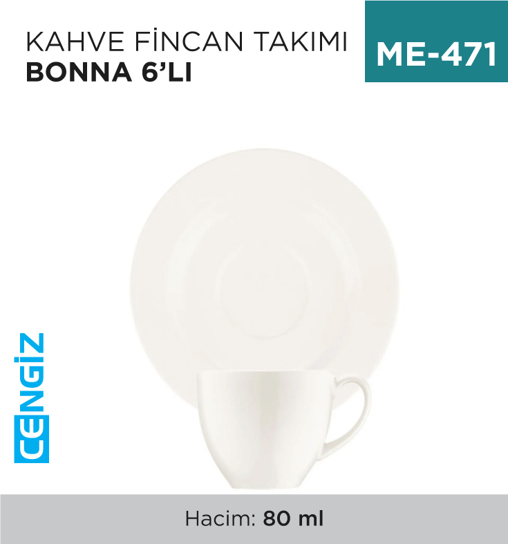 +KAHVE FİNCANI TAKIM BONNA 6LI