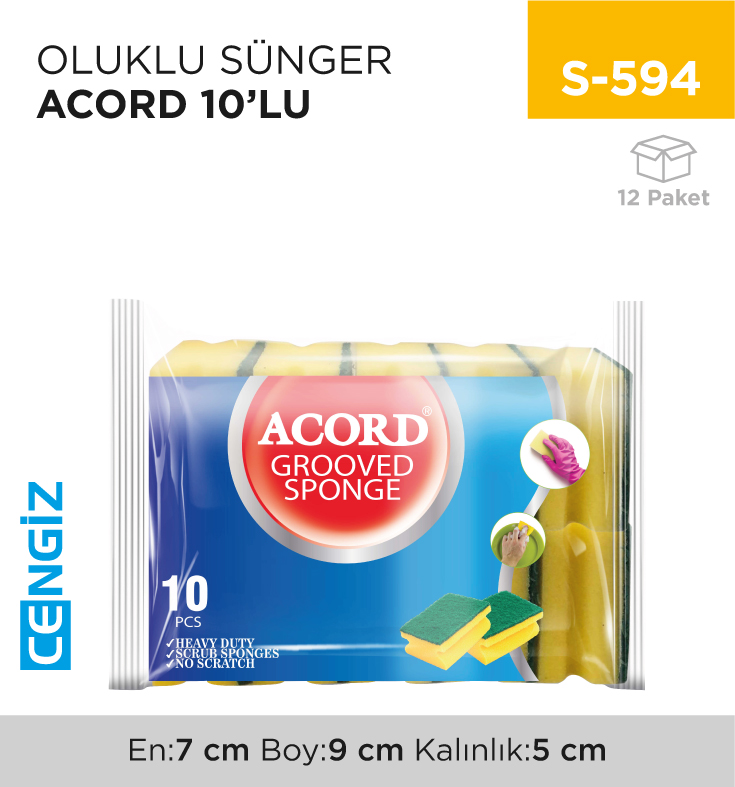 OLUKLU SÜNGER ACORD 10LU OLUKLU SÜNGER ACORD 10LU