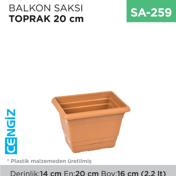 +BALKON SAKSI TOPRAK 20 CM (TB-500)