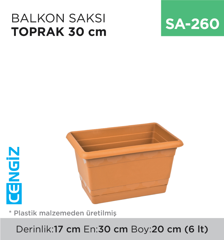 +BALKON SAKSI TOPRAK 30 CM (TB-511)