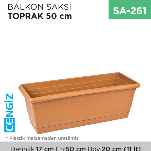 +BALKON SAKSI TOPRAK 50 CM (TB-513)