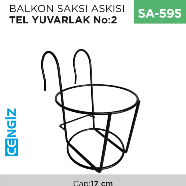 +BALKON SAKSI ASKISI TEL YUVARLAK NO:2 (ÇAP:17 CM)