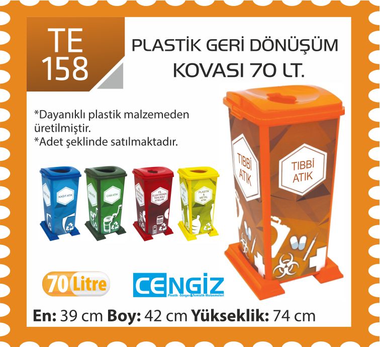 GERİ DÖNÜŞÜM KOVASI KAPAKLI 70 LT(RE-CYCLER)(UP902) GERİ DÖNÜŞÜM KOVASI KAPAKLI 70 LT(RE-CYCLER)(UP902)