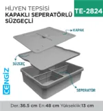 +HİJYEN TEPSİSİ KAPAKLI SEPERATÖRLÜ SÜZGEÇLİ