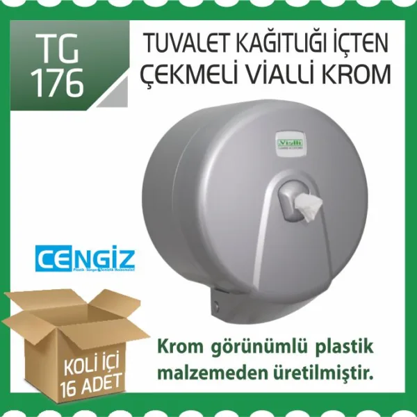 TUVALET KAĞITLIĞI İÇTEN ÇEKMELİ VİALLİ KROM(K5M)