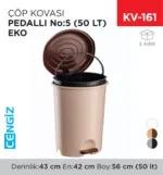 PEDALLI ÇÖP KOVASI NO:5 (50 LT) EKO (UP 130)