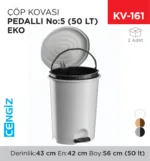 PEDALLI ÇÖP KOVASI NO:5 (50 LT) EKO (UP 130)