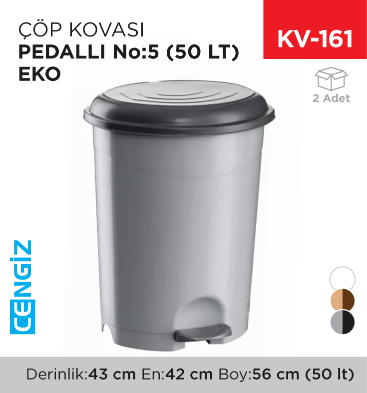 PEDALLI ÇÖP KOVASI NO:5 (50 LT) EKO (UP 130)