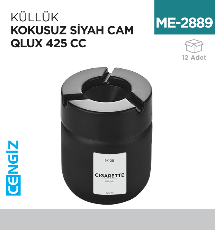 KÜLLÜK KOKUSUZ SİYAH CAM QLÜX 425 CC  (C-545)
