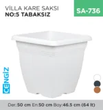 VİLLA KARE SAKSI NO:5  TABAKSIZ (64 LT)